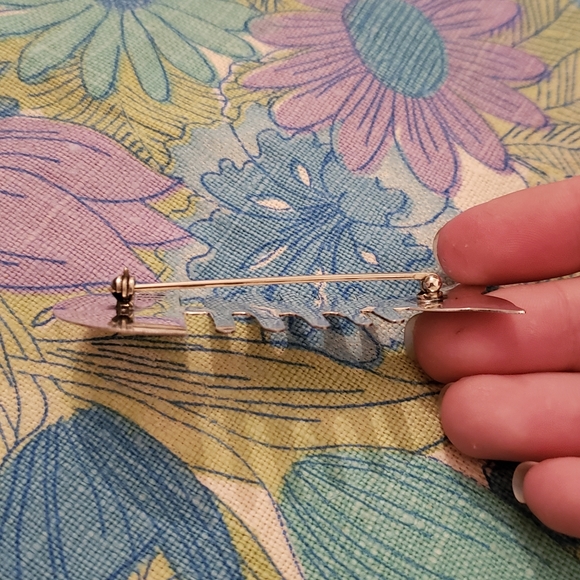 1970s/80s sterling silver 925 fishbone pin - Picture 4 of 5